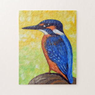 Quebra-cabeça Cartão postal de pintura de martim-pescador