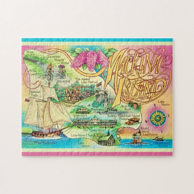 Quebra-cabeça Cartão postal de pontos insulares Mackinac (Horizontal)