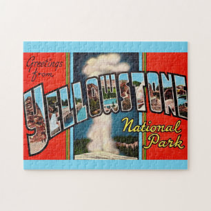Quebra-cabeça Cartão postal do Parque Nacional Yellowstone Retro