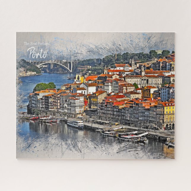 Quebra-cabeça Cartão postal do Porto, Portugal (Horizontal)