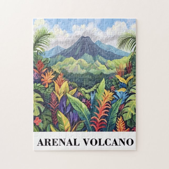 Quebra-cabeça Cartão postal do vulcão da Costa Rica (Vertical)