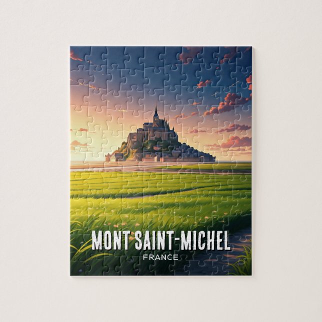 Quebra-cabeça Cartão postal Mont Santo-Michel Sunset (Vertical)