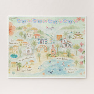 Quebra-cabeça Cartão postal Viagem de Aquarela Sayulita México