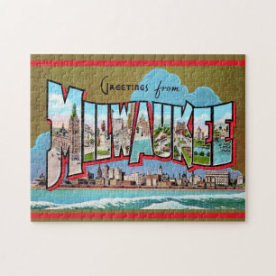 Quebra-cabeça Cartão postal Vintage Milwaukee