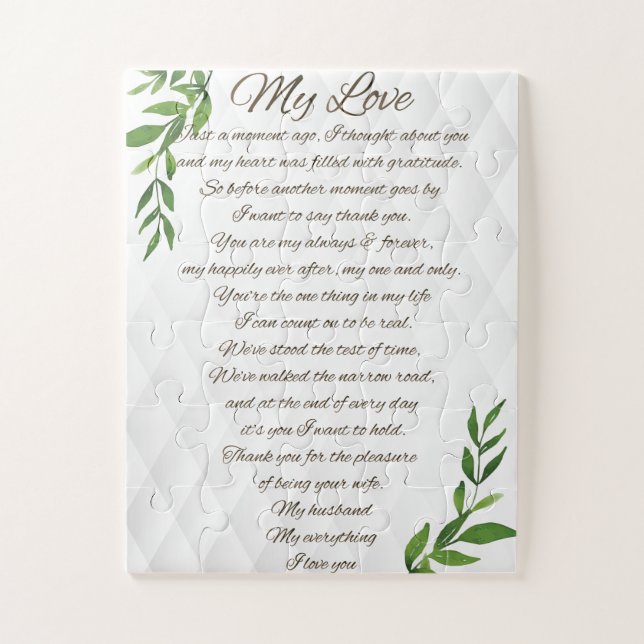 Quebra-cabeça Cartas para o meu marido (Vertical)