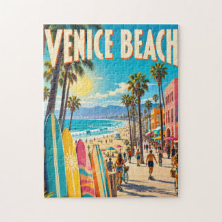 Quebra-cabeça Cartaz Colorido de Pranchas de Surf da Praia de Ve