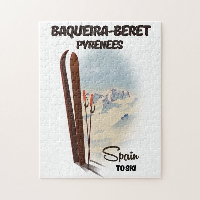 Quebra-cabeça Cartaz de esqui da Baqueira-Beret Espanha. (Vertical)