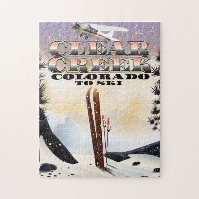 Quebra-cabeça Cartaz de esqui do Clear Creek, Colorado. (Vertical)