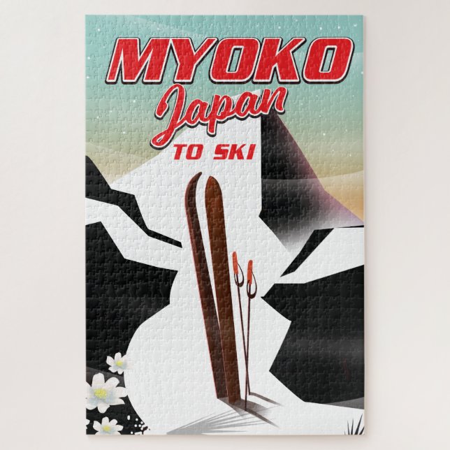 Quebra-cabeça cartaz de esqui myoko japão (Vertical)