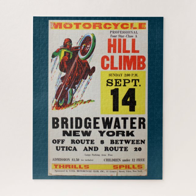 Quebra-cabeça Cartaz de Moto Antiga de Nova York Puzzle Anúncio  (Vertical)