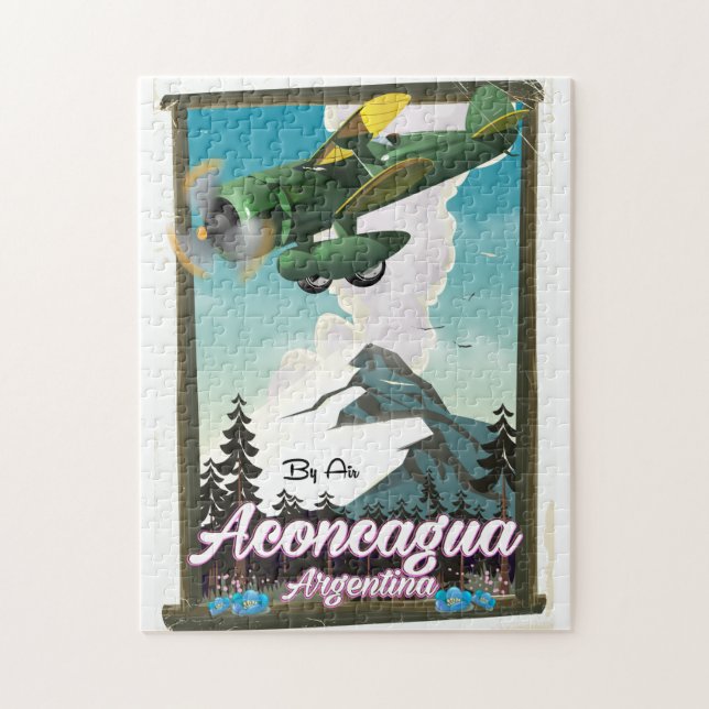 Quebra-cabeça Cartaz de viagem Aconcagua Argentina (Vertical)