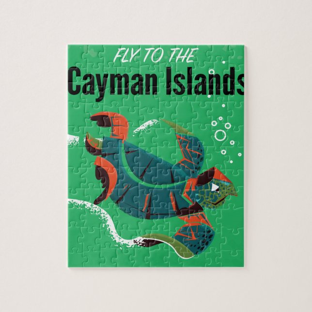 Quebra-cabeça cartaz de viagem antigo das Ilhas Cayman (Vertical)