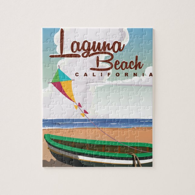 Quebra-cabeça Cartaz de Viagem Antigo de Laguna Beach Califórnia (Vertical)
