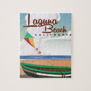 Quebra-cabeça Cartaz de Viagem Antigo de Laguna Beach Califórnia