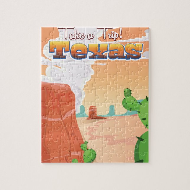 Quebra-cabeça Cartaz de Viagem Antigo do Texas (Vertical)