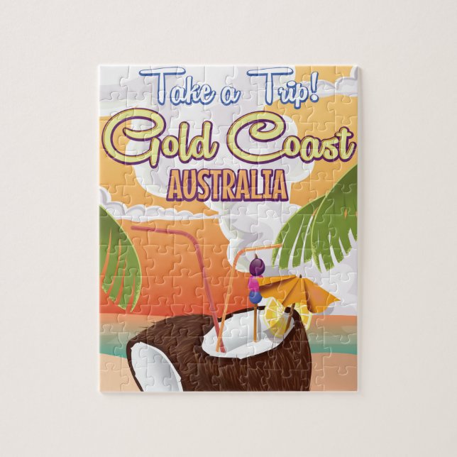 Quebra-cabeça Cartaz de viagem da Gold Coast, Austrália (Vertical)