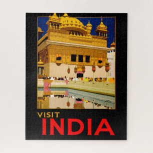 Quebra-cabeça Cartaz de viagem da Índia arte vintage indiana