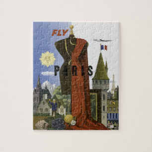 Quebra-cabeça Cartaz de Viagem da Moda Surrealista Vintage Fly P