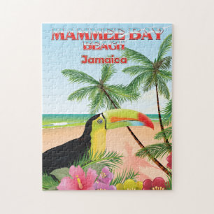 Quebra-cabeça Cartaz de viagem da Praia de Mammee Bay Jamaica