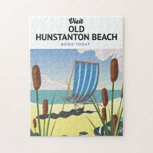 Quebra-cabeça cartaz de viagem da praia de Old Hunstanton
