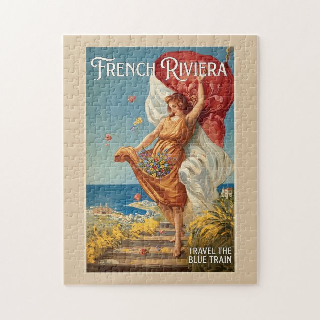 Quebra-cabeça Cartaz de Viagem da Riviera Francesa (Vertical)