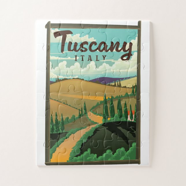 Quebra-cabeça cartaz de viagem da Toscana Itália (Vertical)