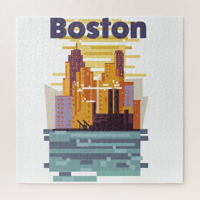 Quebra-cabeça Cartaz de viagem de Boston (Vertical)