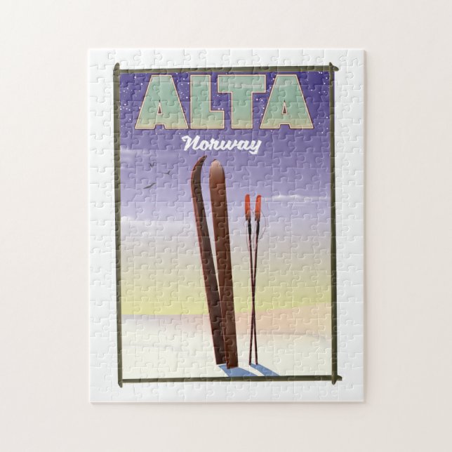 Quebra-cabeça Cartaz de viagem de esqui da ALTA Noruega (Vertical)