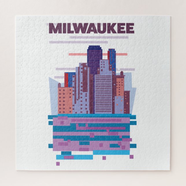 Quebra-cabeça Cartaz de viagem de Milwaukee (Vertical)