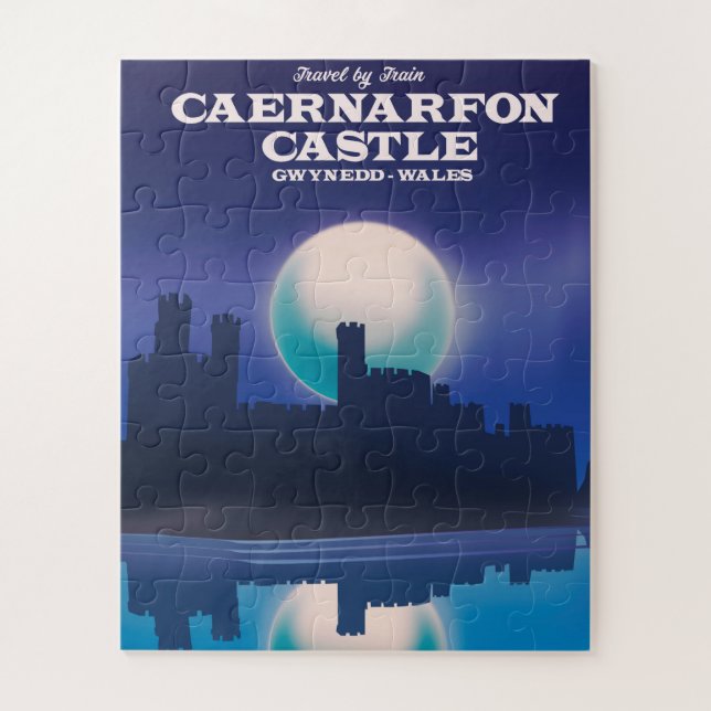 Quebra-cabeça Cartaz de viagem do Castelo de Caernarfon, Gwynedd (Vertical)