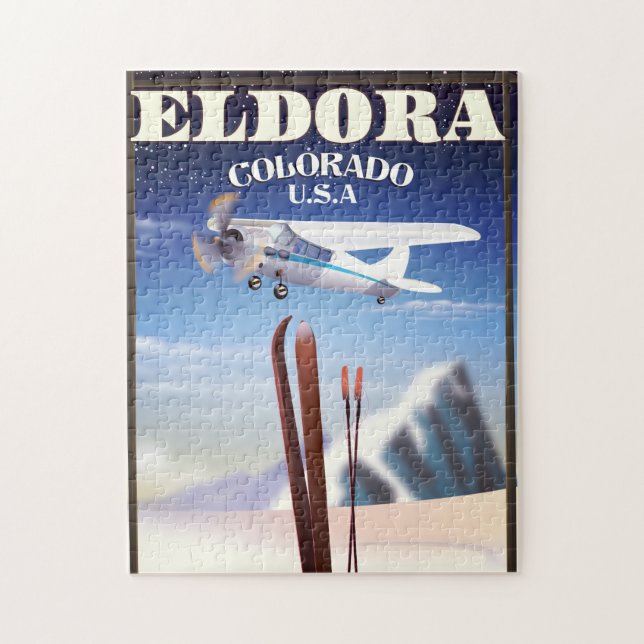 Quebra-cabeça Cartaz de viagem Eldora Colorado. (Vertical)