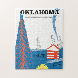 Quebra-cabeça Cartaz de viagem estilo vintage Oklahoma.