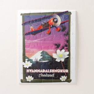 Quebra-cabeça Cartaz de viagem Hvannadalshnkur Islândia.