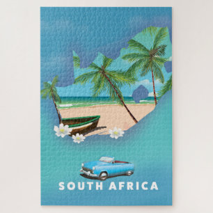 Quebra-cabeça Cartaz de viagem ilustração do mapa da África do S