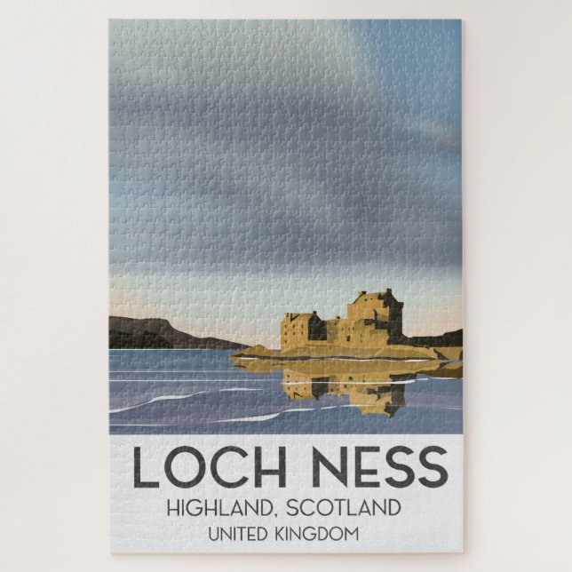 Quebra-cabeça Cartaz de viagem Loch Ness, Highlands, Escócia (Vertical)