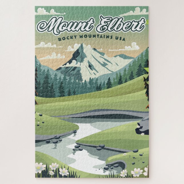 Quebra-cabeça cartaz de viagem Montanha Elbert Montanhas Rochosa (Vertical)