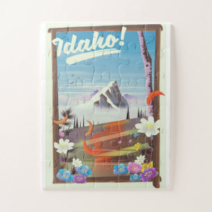 Quebra-cabeça cartaz de viagem paisagem Idaho!