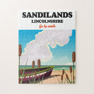 Quebra-cabeça Cartaz de viagem para a praia de Sandilands Lincol