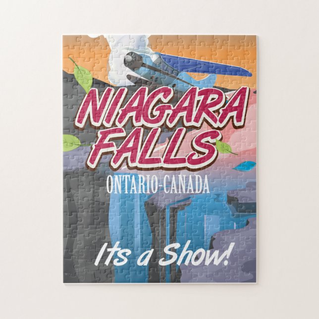 Quebra-cabeça Cartaz de viagem para Niagara Falls Ontário Canadá (Vertical)