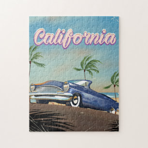 Quebra-cabeça Cartaz de viagem retrô de automóvel vintage da Cal