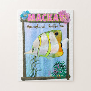 Quebra-cabeça Cartaz de viagem tropical Mackay Austrália