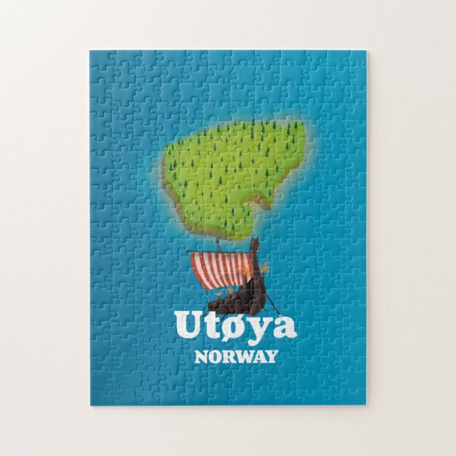 Quebra-cabeça Cartaz de viagem Utøya Noruega (Vertical)