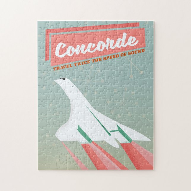 Quebra-cabeça Cartaz de viagem vintage do Concorde (Vertical)