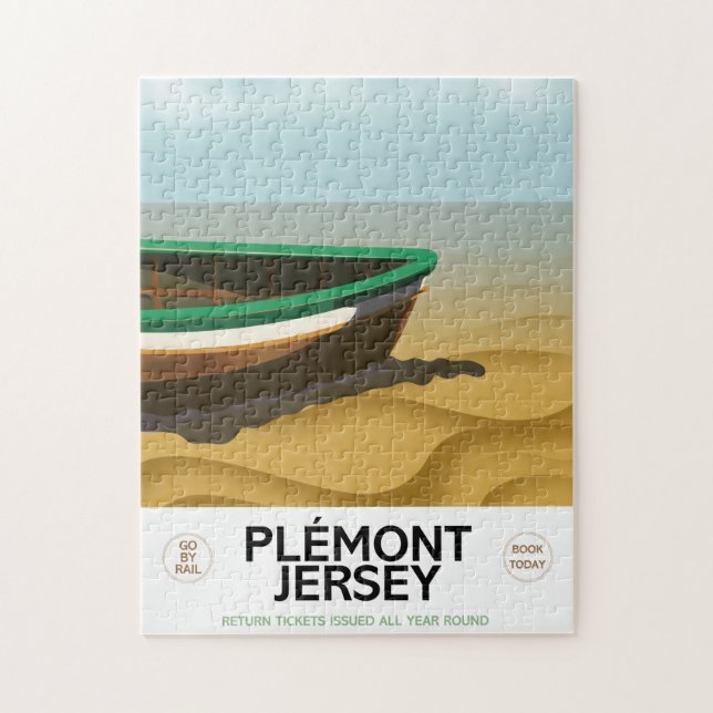 Quebra-cabeça Cartaz de viagem vintage Plémont Jersey. (Vertical)