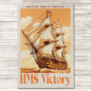 Quebra-cabeça Cartaz do HMS Victory Ícone Britânico do Navio de 