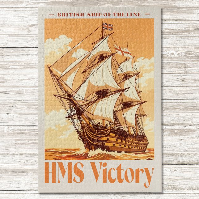 Quebra-cabeça Cartaz do HMS Victory Ícone Britânico do Navio de  (HMS Victory Poster Iconic British Ship of the Line. Jigsaw Puzzle)