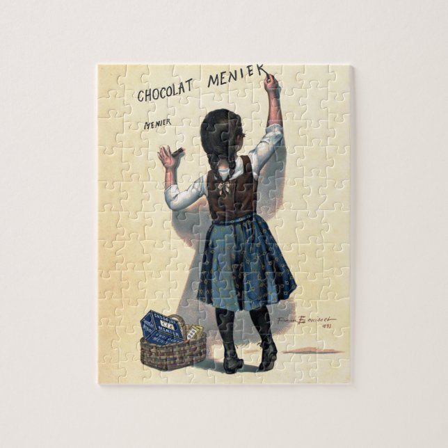 Quebra-cabeça Cartaz Francês Vintage Chocolat Menier Arte Bouiss (Vertical)
