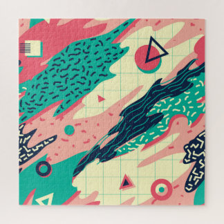 Quebra-cabeça Cartaz Geométrico de Trendy Memphis