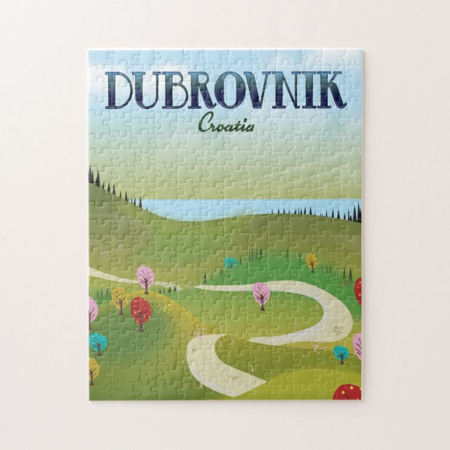 Quebra-cabeça cartaz paisagem de dubrovnik croácia. (Vertical)