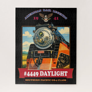 Quebra-cabeça Cartaz Vintage da Locomotiva a Vapor SP GS-4 em Lu